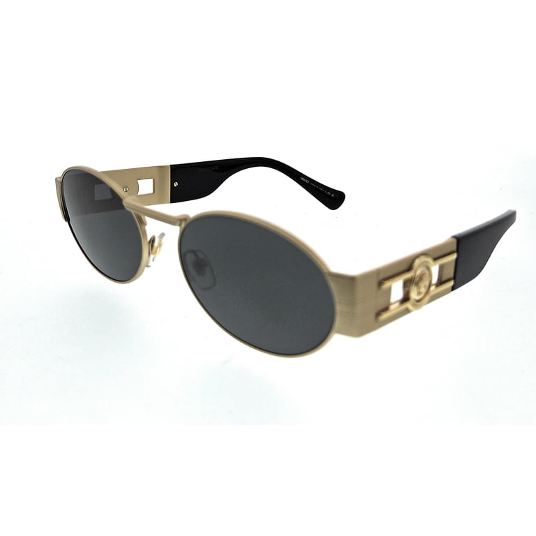 Versace, Unisex Oval Sunglasses, Matte Gold, 56mm, Metal Frame