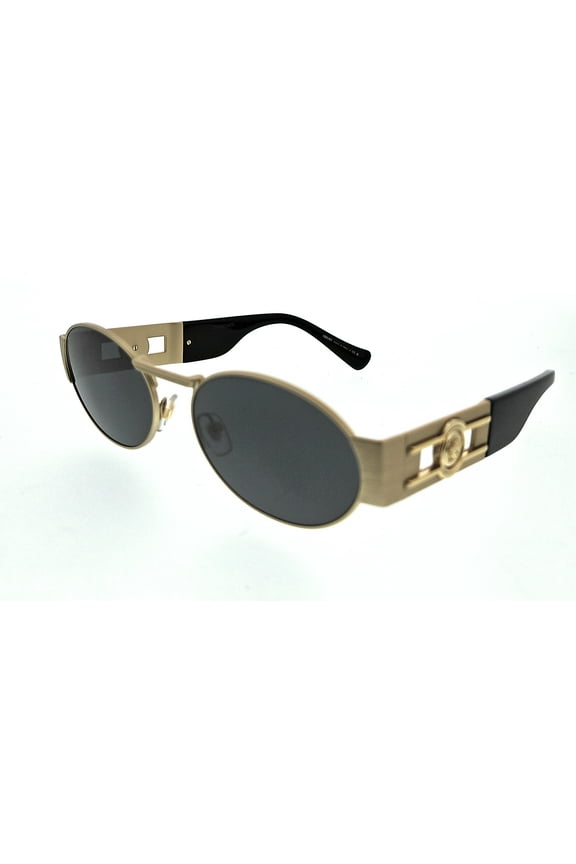 ICONIC VE 2264 Metal Unisex Oval Sunglasses Matte Gold 56mm Adult