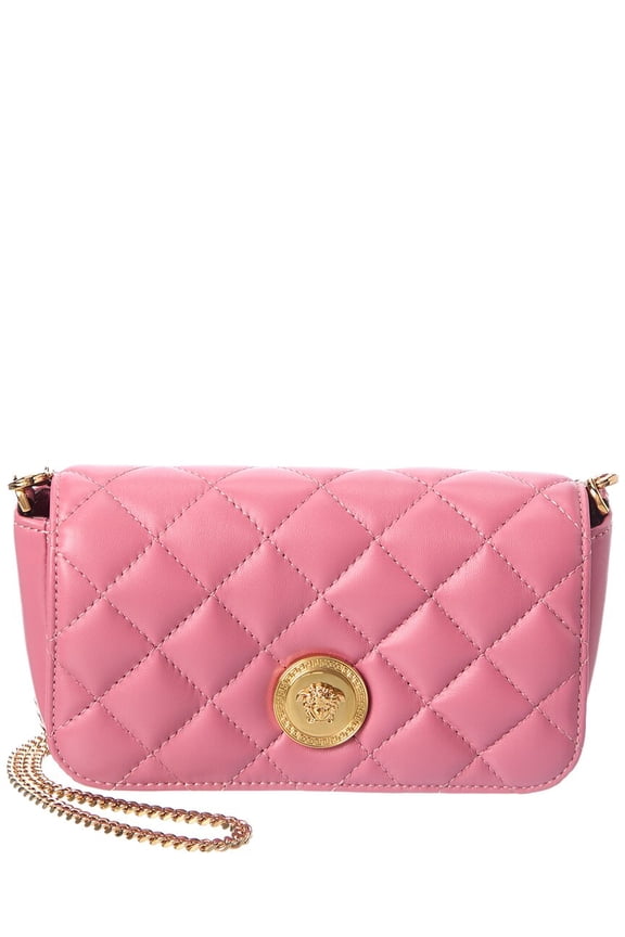 Iconic Leather Wallet On Chain, Pink