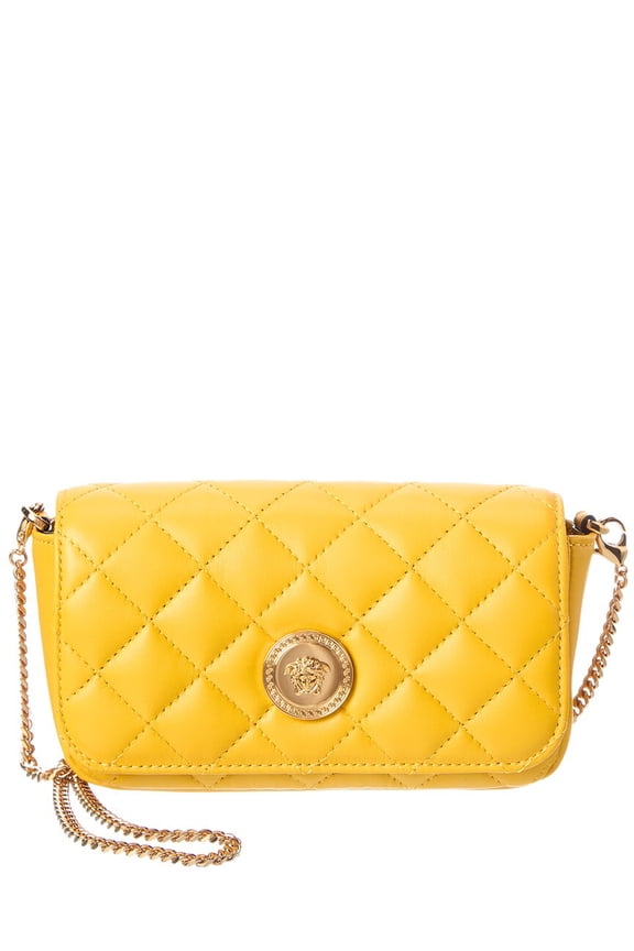 Iconic Leather Wallet On Chain, Yellow