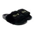 thumbnail image 1 of Versace Jeans Couture Black Faux Fur Signature Slides-8 for Womens, 1 of 4