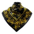thumbnail image 1 of Versace Jeans Couture Black/Gold Signature Baroque Print Square Scarf for womens, 1 of 4