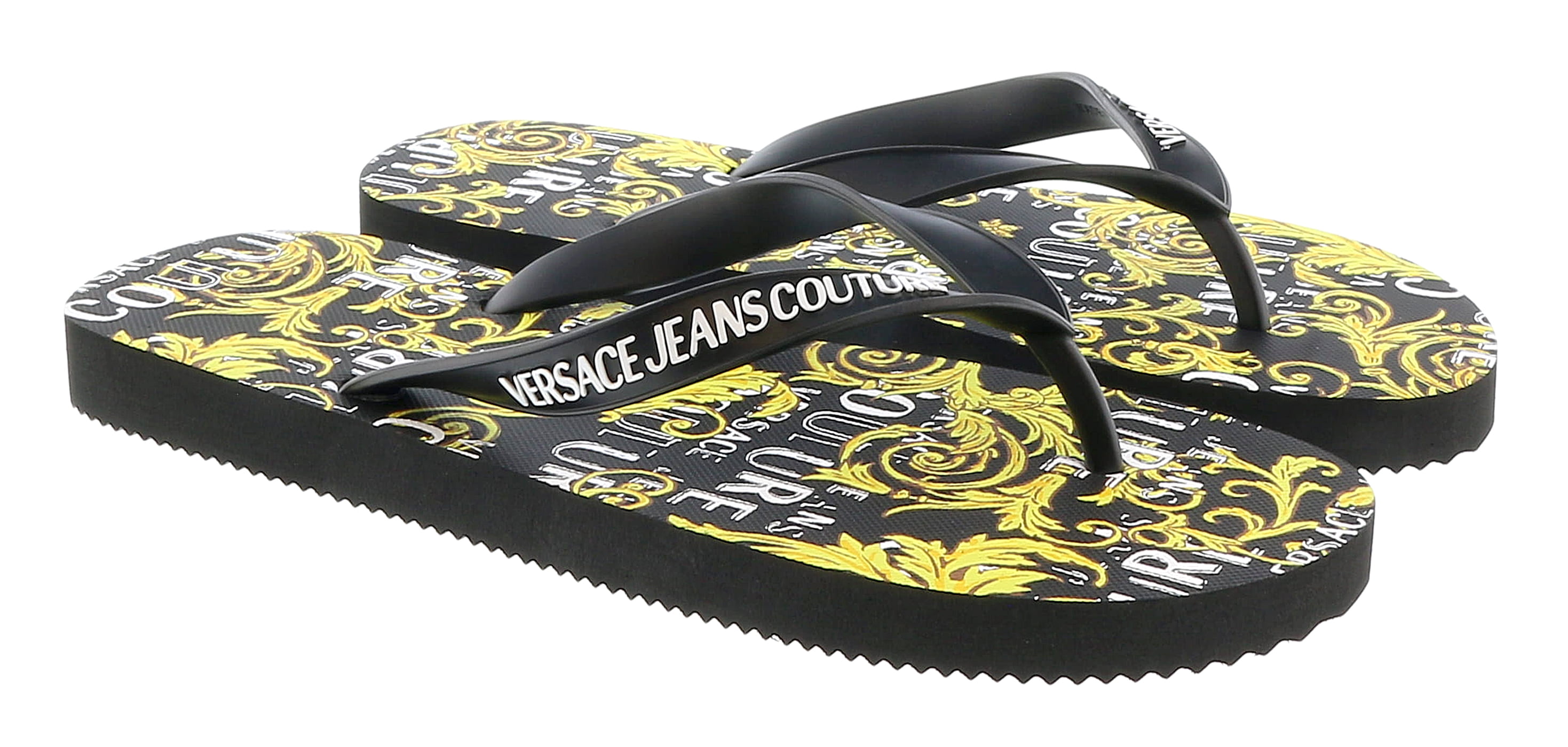 Mens Versace Jeans Couture Beach Strappy Sport Sandals Black/Red Size 6 7 8 Logo Slides White,Print | VERSACE US main image 3