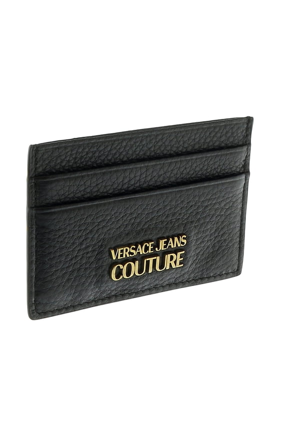 Jeans Couture Black/Gold Small  Classic Flat Cardholder for mens