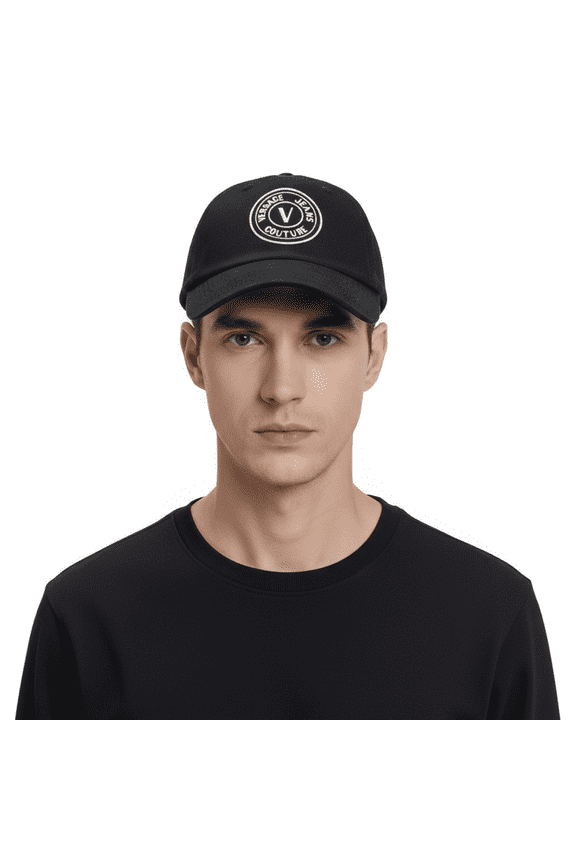 Jeans Couture Black/White Toned Baroque Print Baseball Cap for Mens