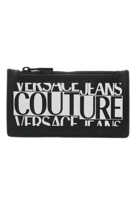 Jeans Couture Black/White Zippered Cardholder for mens