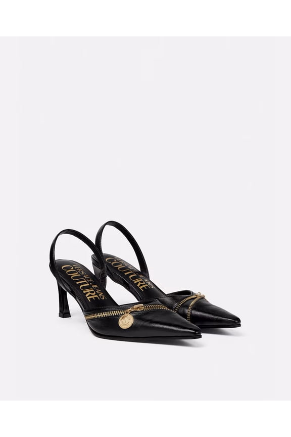 Jeans Couture Womens Sleek Black Zip Slingback Heels-EU41 for Womens