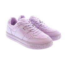 Versace Jeans Couture Fuzzy Lace Up Fashion Lilac Sneakers-10 for womens
