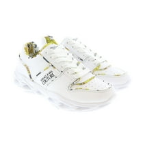Versace Jeans Couture Low Top Signature Baroque Trim White Sneakers-9 for womens