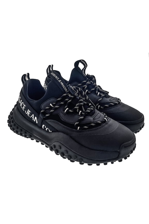 Jeans Couture Mens Men’s Black Signature Low-Top Logo Sneakers-EU42 for Mens