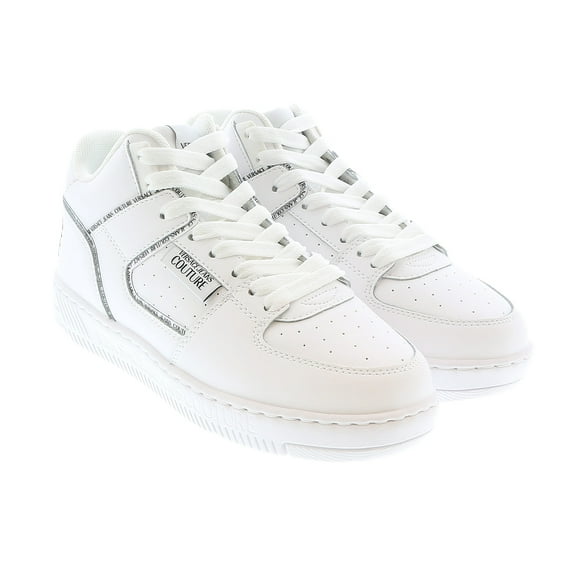 Versace Jeans Couture Signature Mid Top Lace Up White Sneakers-7 for womens