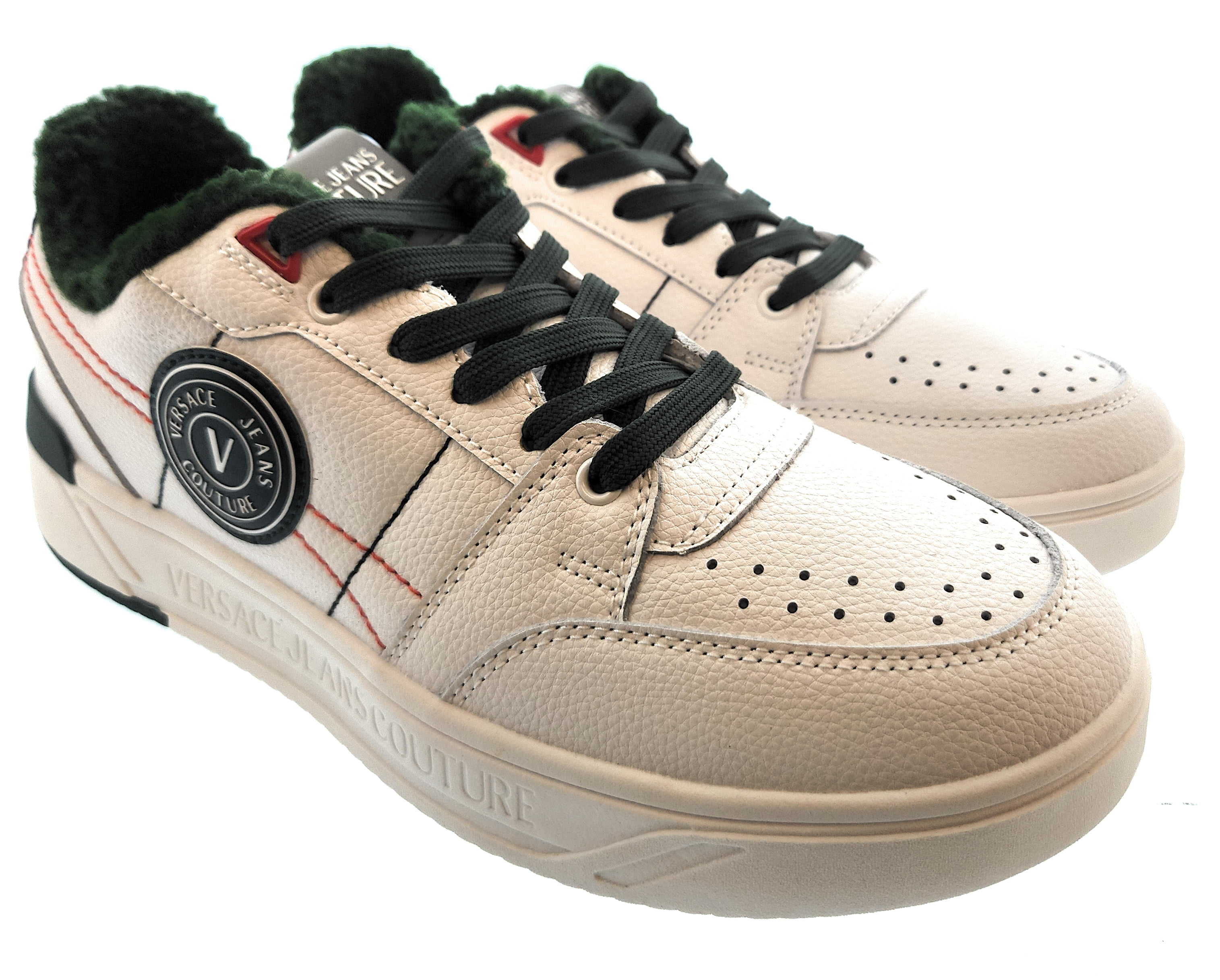 【関税込み】Sneakers - Versace - Cotton - White Versace Jeans Couture White Lace Up Athletic Fashion Comfort