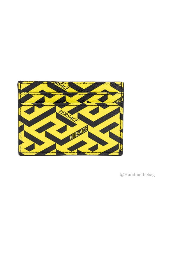 La Greca Pineapple Signature Coated Canvas Card Case