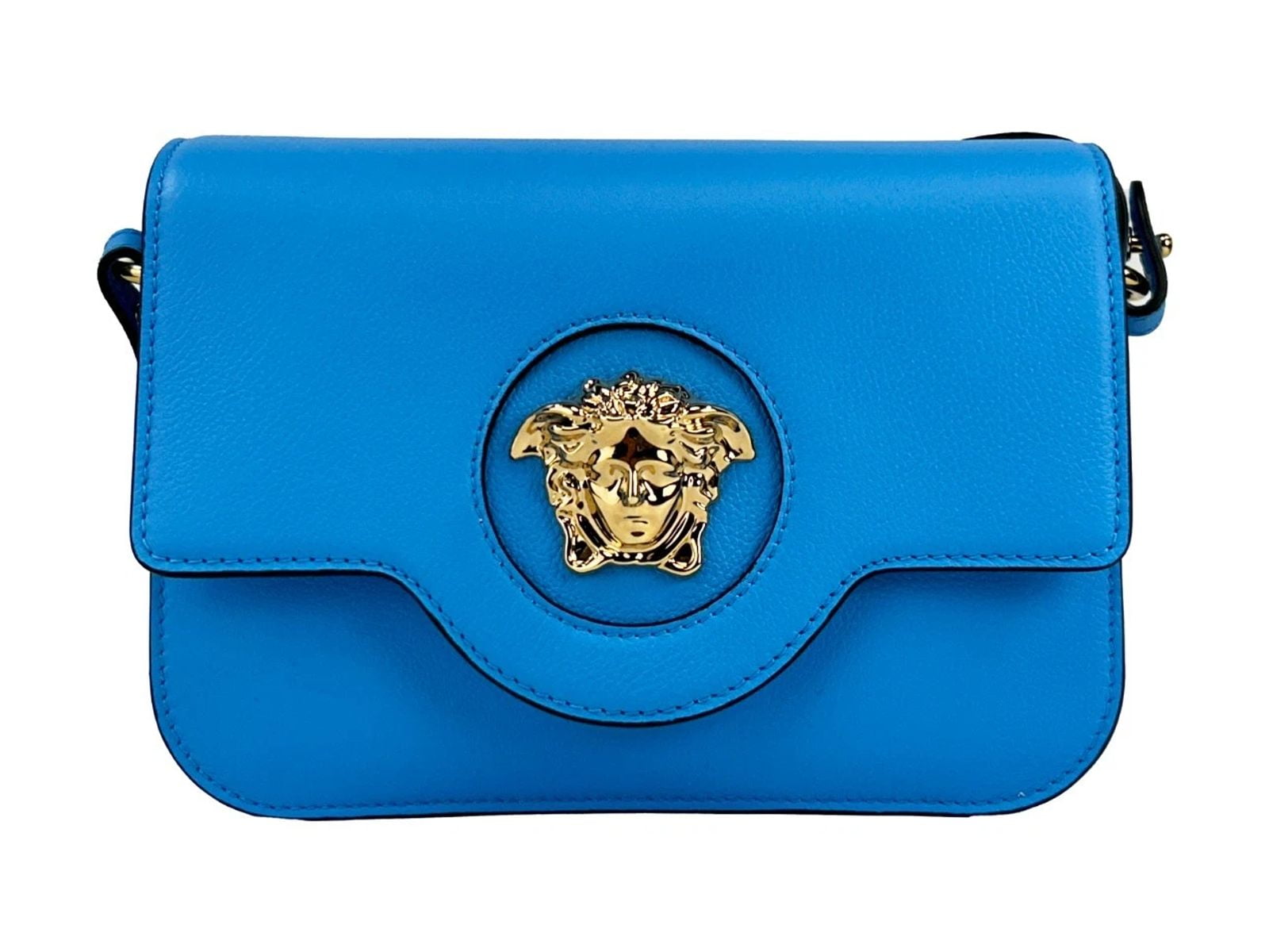 ショルダーバッグ Versace Blue La Medusa Crossbody Bag Versace Versace La Medusa Blue Leather Shoulder Crossbody Bag