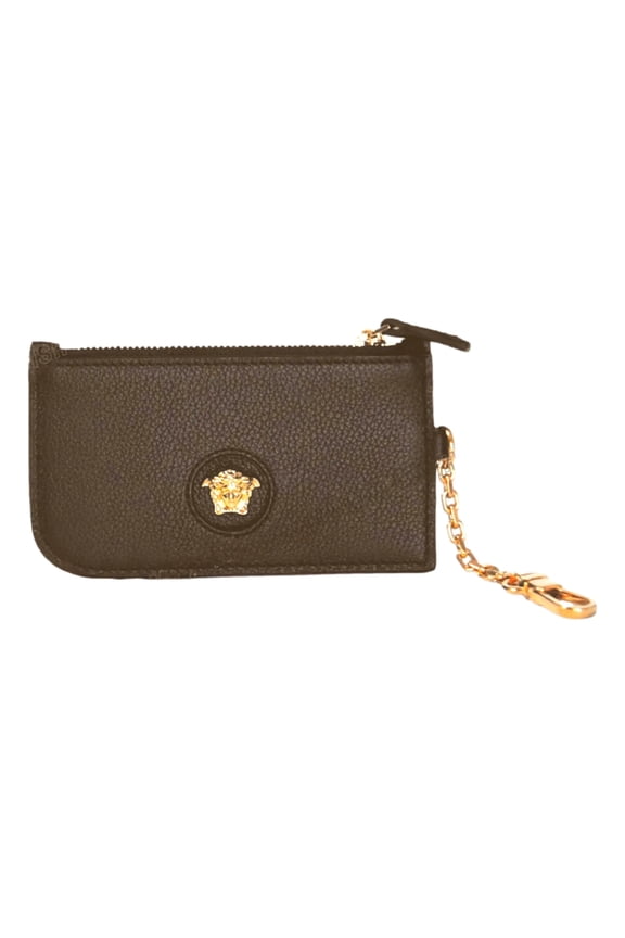 La Medusa Khaki Vitello Card Case Key Chain