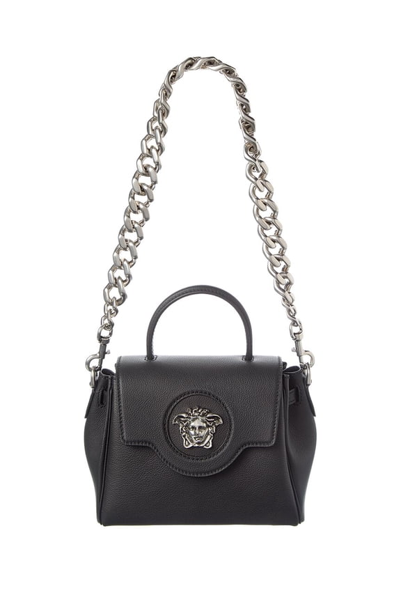 La Medusa Leather Shoulder Bag, Black