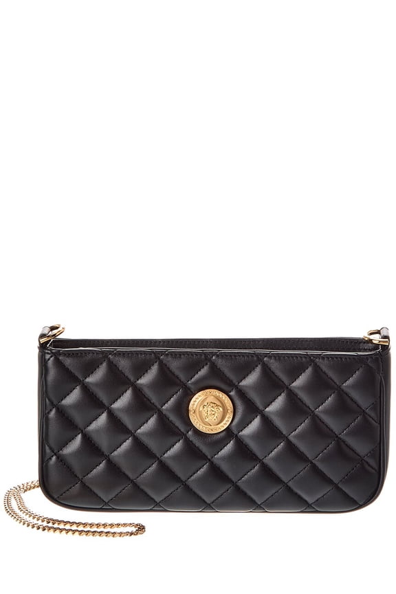 La Medusa Quilted Leather Shoulder Bag, Black