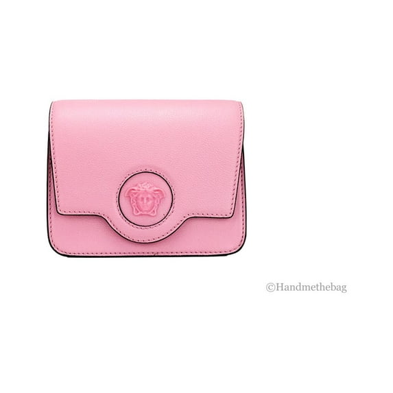 Versace La Medusa Small Pink Leather Evening Crossbody Bag