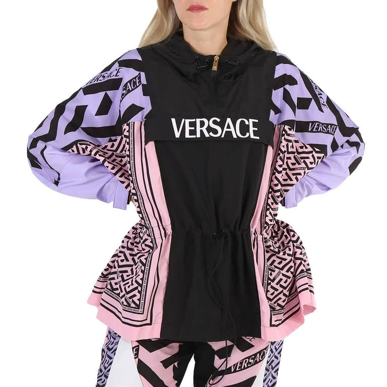 Versace Ladies Greca Combo Hooded Parka Brand Size 38 US Size 2