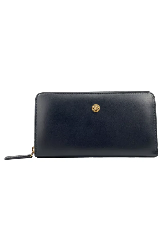 Large Zip Around Clutch Wallet (Black)