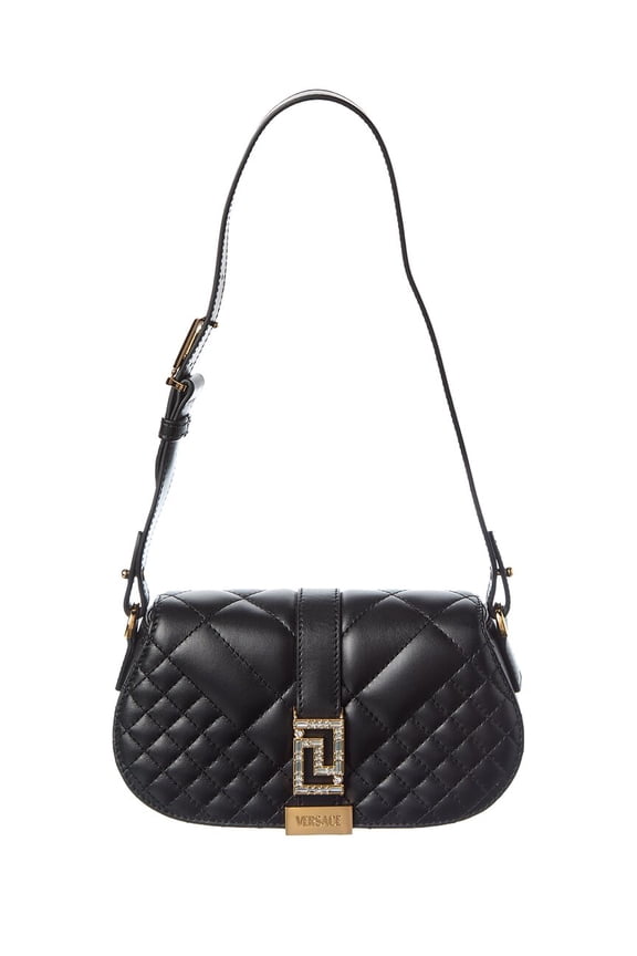 Leather Shoulder Bag, Black