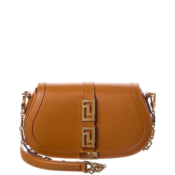 Versace Leather Shoulder Bag, Brown