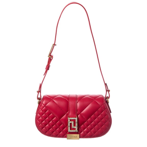 Versace Leather Shoulder Bag, Red