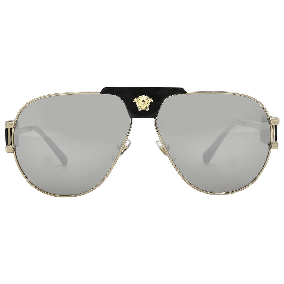 Versace Light Grey Mirror Silver Pilot Men s Fashion Sunglasses VE2252 10026G 63