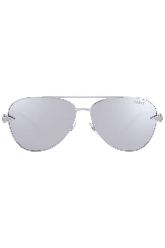 Light Grey Silver Mirror Pilot Men's Sunglasses VE2283 10006G 61