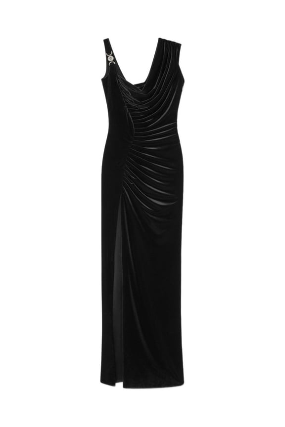 Long Draped Velvet Dress (Women's)
