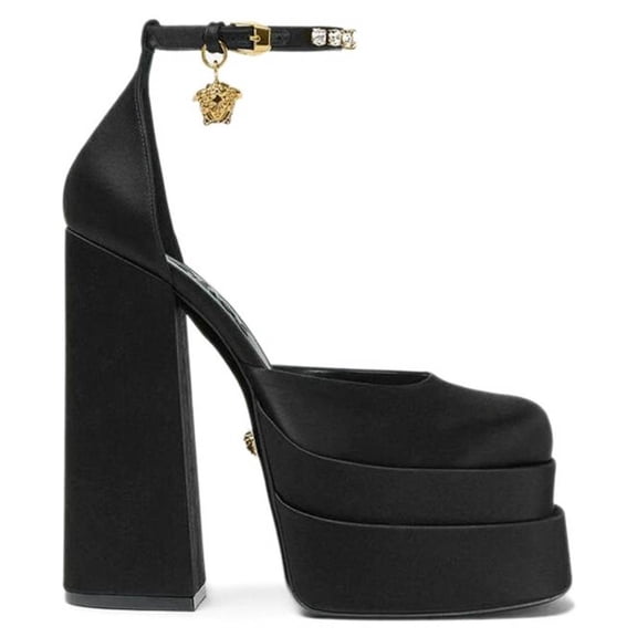 Versace Medusa Aevitas Satin Platform Pumps, Brand Size 35 ( US Size 5 )