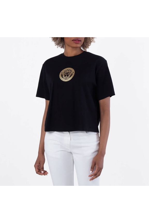 Medusa Cotton Crop T-Shirt, Brand Size 44 ( US Size 8 )