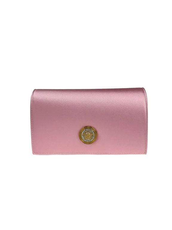 Medusa Crystal Satin Mini Chain Crossbody Bag Women's Purse