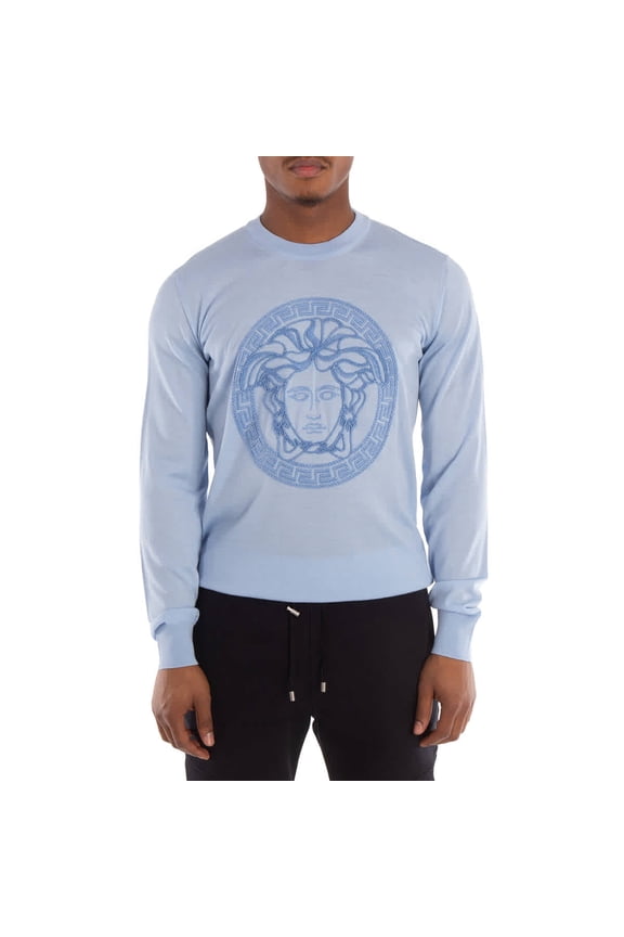 Medusa Embroidered Wool Sweater, Brand Size 50 ( US Size 40 )