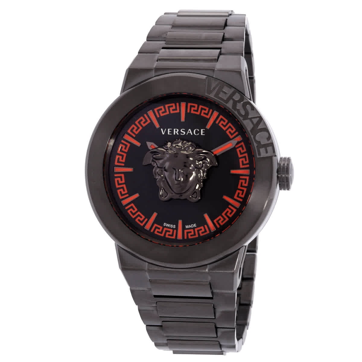Versace Medusa Infinite Quartz Gunmetal Dial Men's Watch VE7E00723
