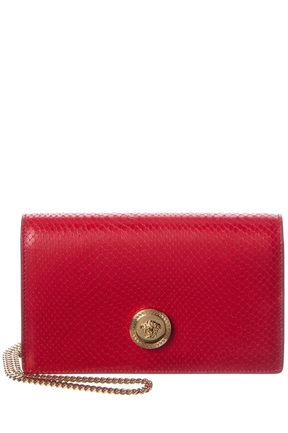 Medusa Mini Reptile-Embossed Shoulder Bag, Red