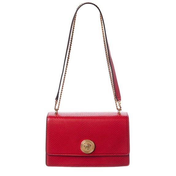 Versace Medusa Reptile-Embossed Leather Shoulder Bag, Red