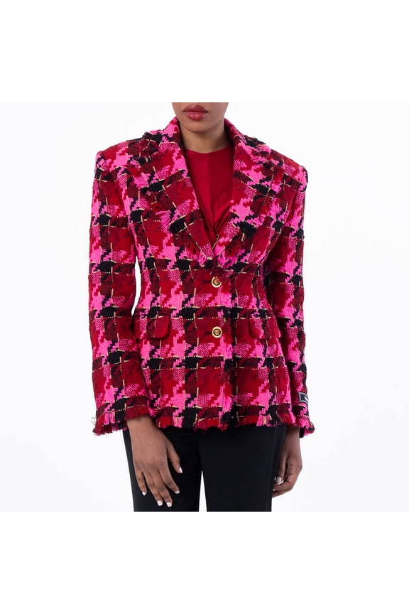 Medusa Tweed Check Blazer, Brand Size 36 ( US Size 0 )