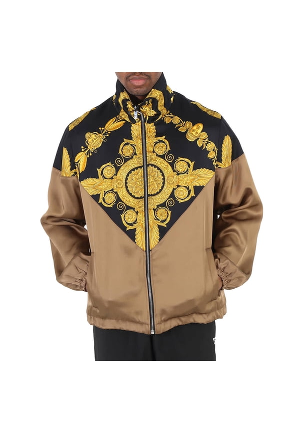 Men's Baroque Print Technical Track Jacket, Brand Size 48 (US Size 38)