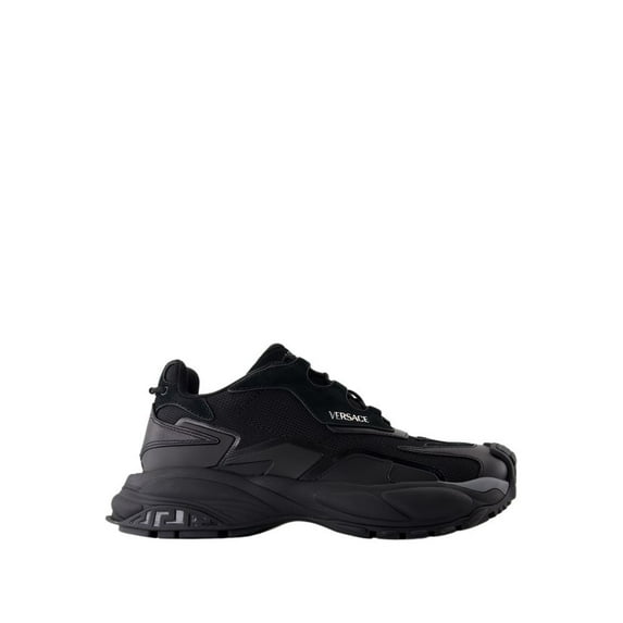 Versace Low Top Sneakers - Leather - Black Black (Men's)