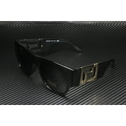 Men's Rectangle Sunglass, Black and Dark Grey