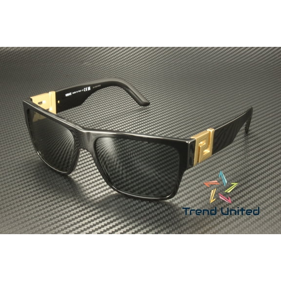 Versace Plastic Unisex Square Sunglasses Black 59mm Adult