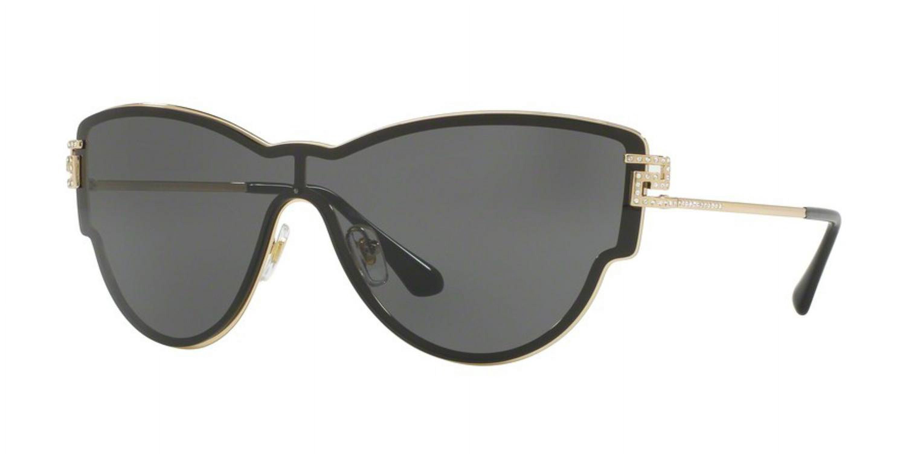 VERSACE GOLD GRAY 42MM WOMENS SUNGLASSES Versace VE2210 Gold Frame/Polarized Grey Lens One Size at  main image 2