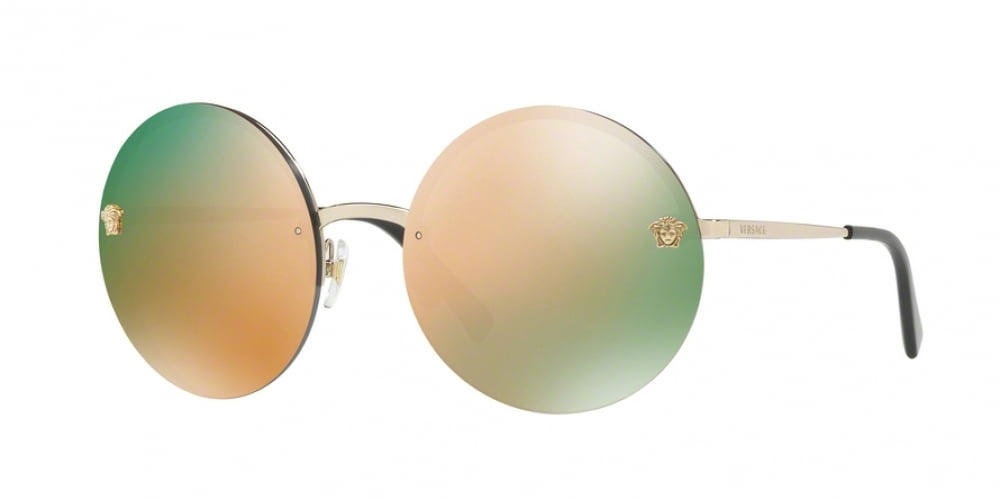 Versace Metal Womens Round Sunglasses Pale Gold 59mm Adult  display picture 3