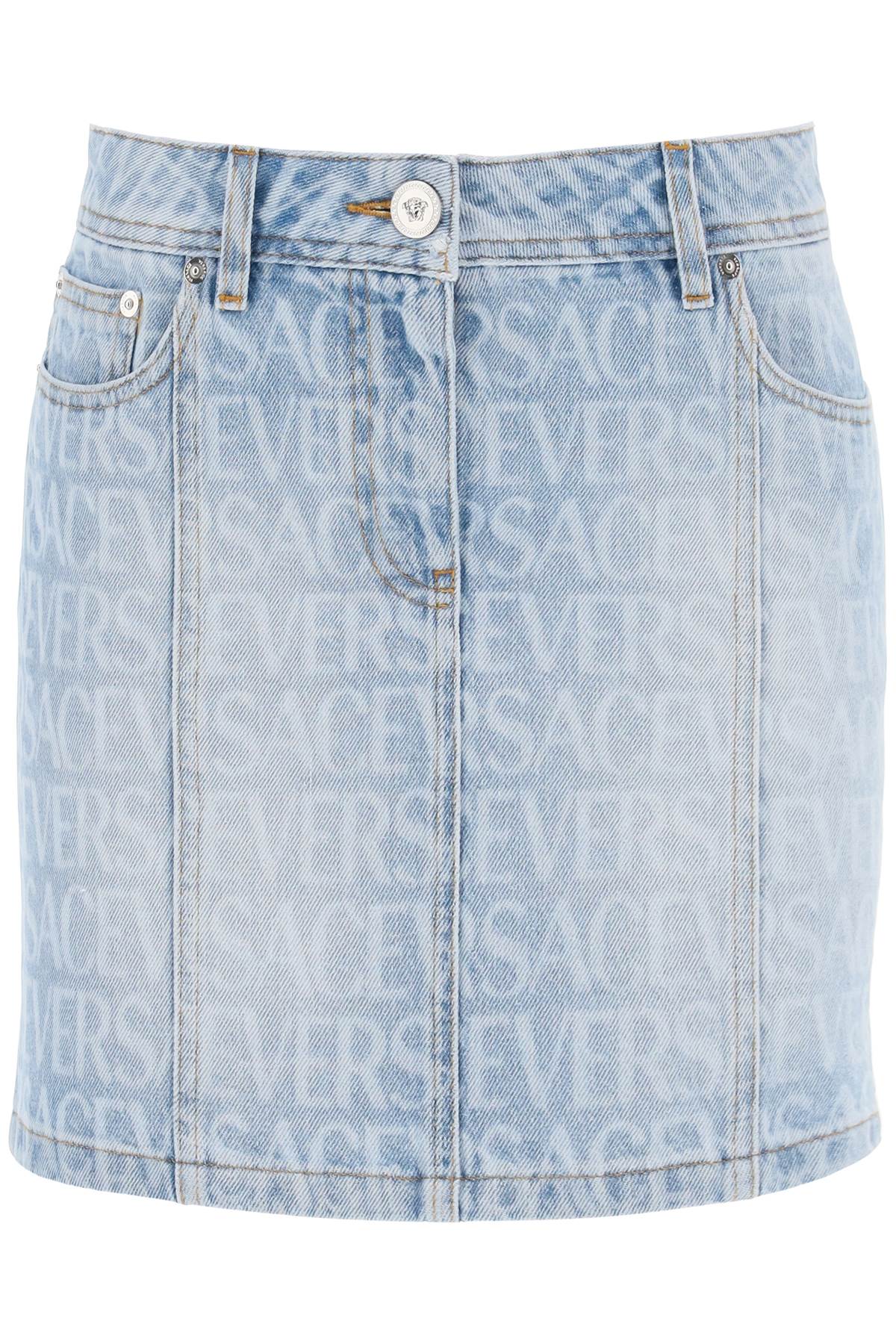 Versace Monogram Denim Mini Skirt Women - Walmart.com