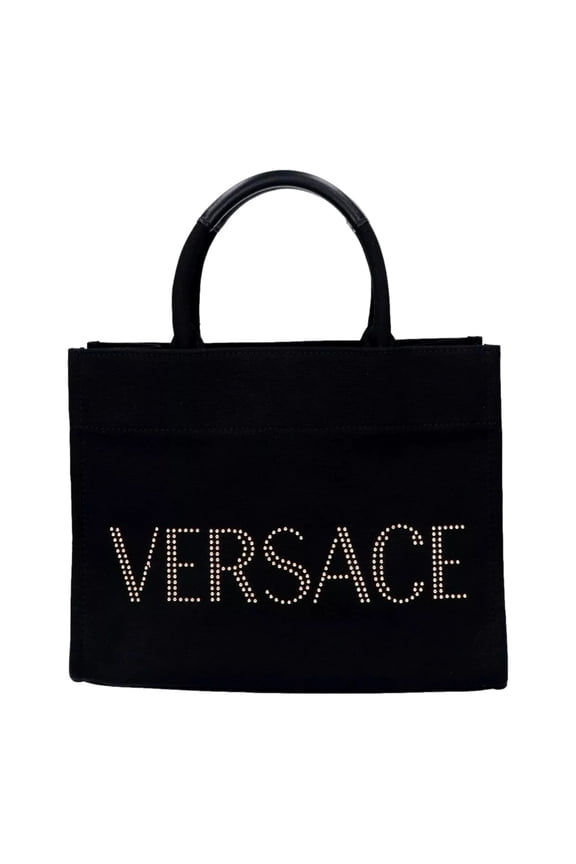 Nero Canvas Studded Logo Mini Totebag