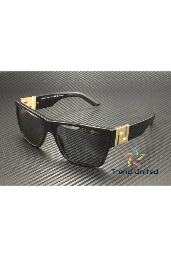 Plastic Unisex Square Polarized Sunglasses Black 59mm Adult