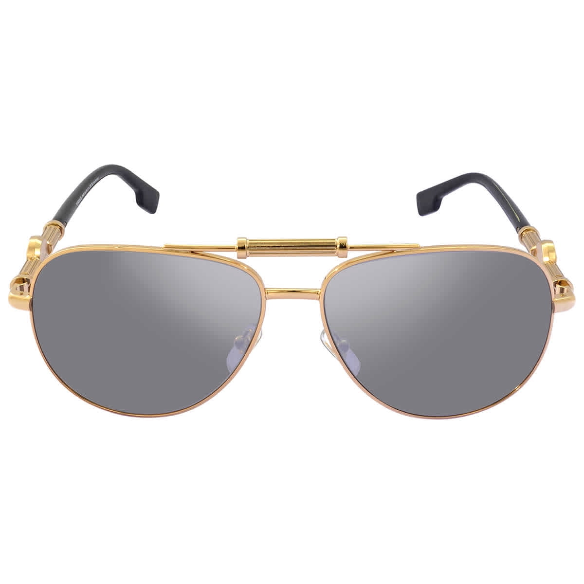 Free Shipping! Versace Polarized Grey Mirror Silver Pilot Unisex