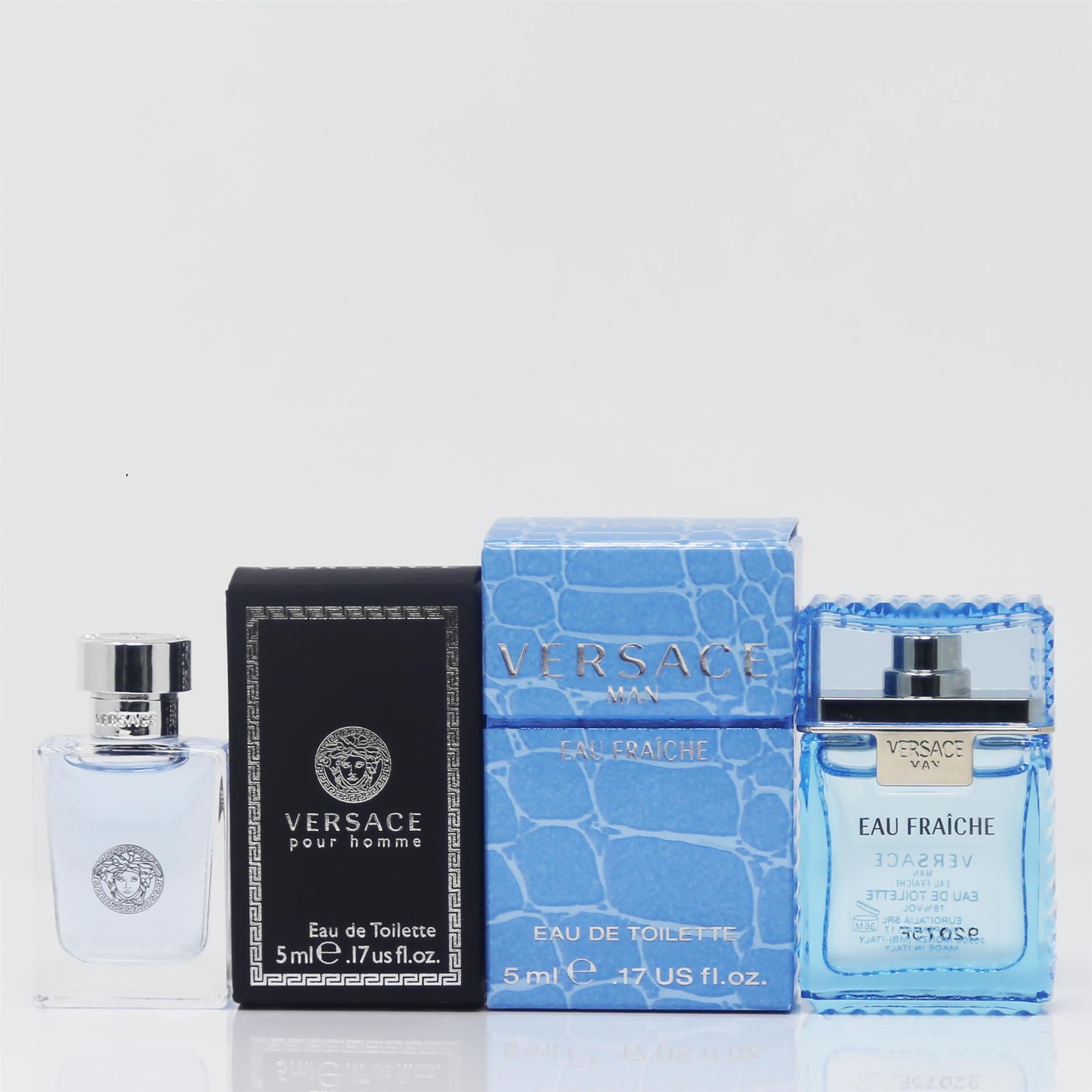 Versace Pour Homme EDT 5ml & Eau Fraiche Eau de Toilette 5ml 2pc Mini Gift Splash Bottle