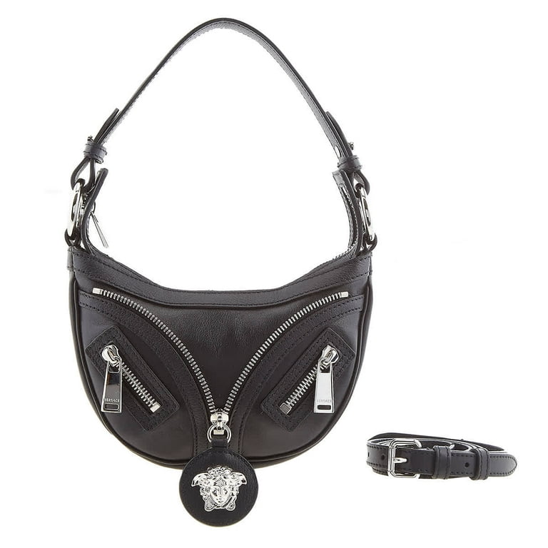 ショルダーバッグ・ポシェット VERSACE Repeat Mini Black Hobo Bag - 10098191A058781B00P Versace Repeat Mini Black Hobo Bag - Walmart.com